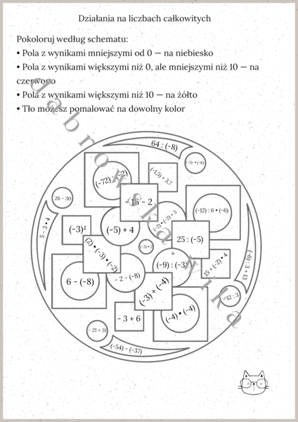 Liczby całkowite - kolorowanie