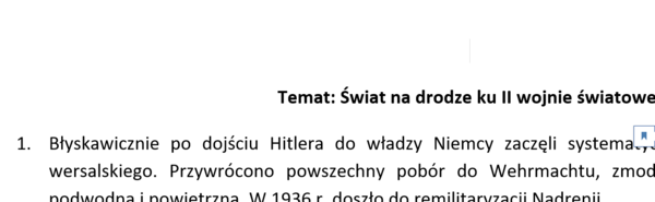 Świat na drodze ku II wojnie - notatka