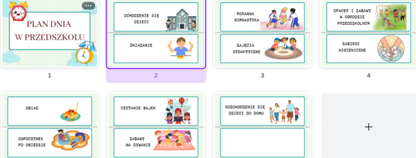 Plan dnia w przedszkolu