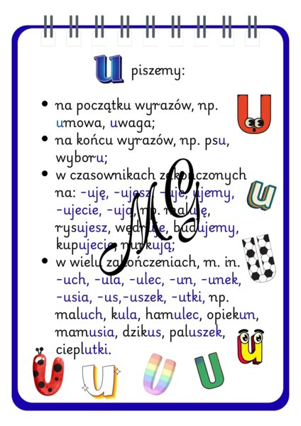 Zasady pisowni u i ó