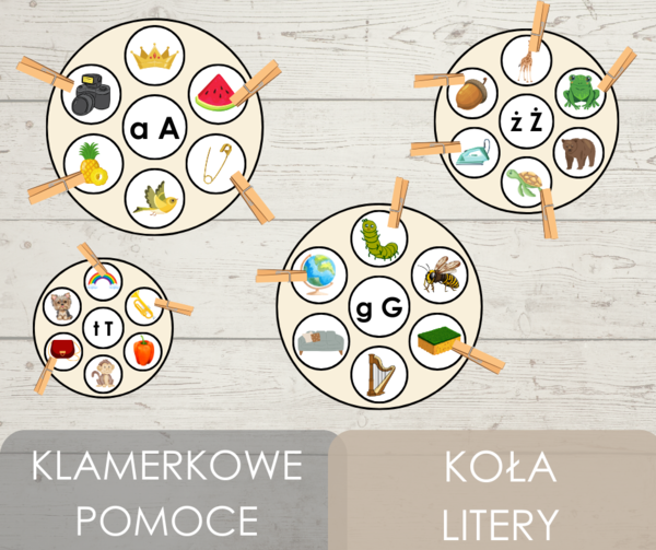 Klamerkowe koła - litery