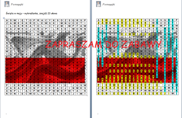 ?❤Wykreślanka - majówka - Święto Konstytucji 3 Maja Historia