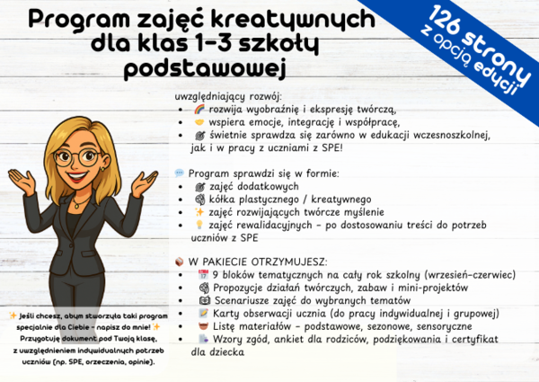 PROGRAM ZAJĘĆ KREATYWNYCH DLA KLAS 1–3