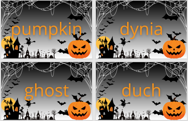 fiszki - HALLOWEEN - 50 słówek po angielsku