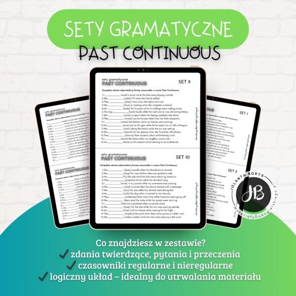 Gramatyka - 20 gotowych setów gramatycznych – Past Continuous - SP i LO