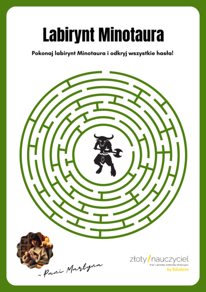 LABIRYNT MINOTAURA *Łamigłówka dla dzieci* Mit o Tezeuszu i Ariadnie