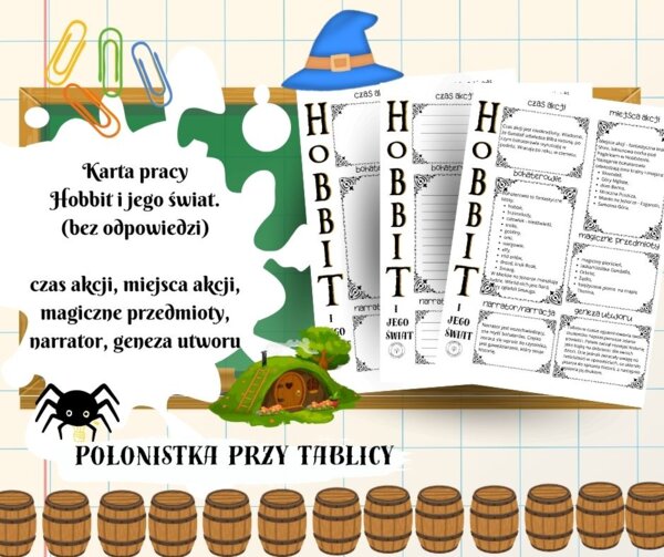 Hobbit i jego swiat – karta pracy, świat przedstawiony powieści z propozycją rozwiązań