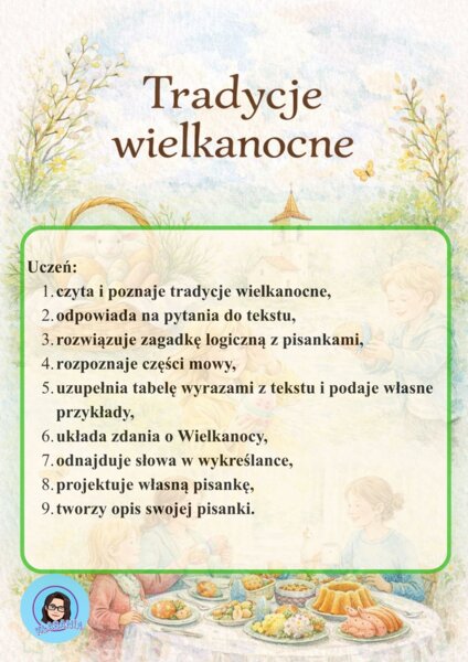 Tradycje wielkanocne – czytanie, części mowy i pisanka | klasy 1–3