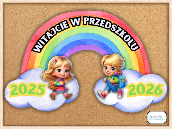 WITAJ W PRZEDSZKOLU - gazetka z tęczą format XXXL - 16 części