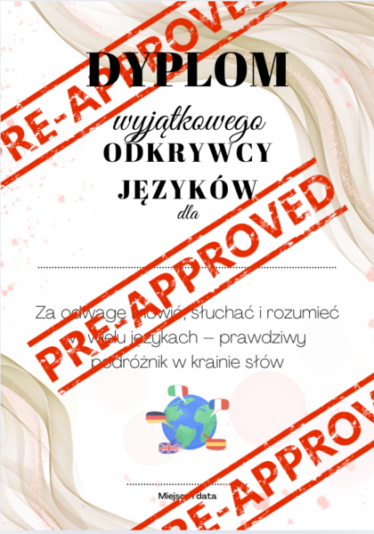 Dyplom na europejski dzień języków obcych