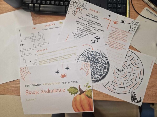 Jesienne gry z rzeczownikiem, przymiotnikiem i przysłówkiem