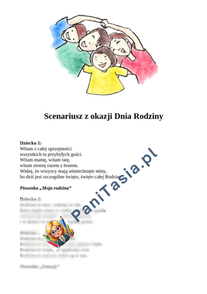 Wiersze na Dzień Rodziny dla małej grupy dzieci przedszkolnych