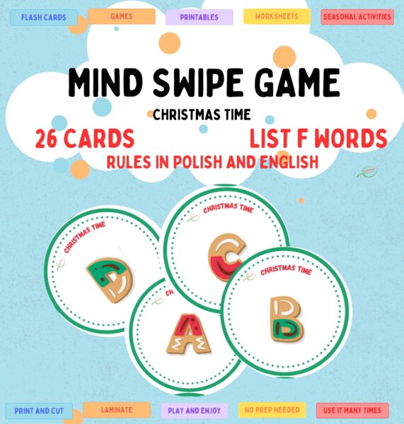 Christmas Mind Swipe Game, lesson warm up/ Świąteczna gra na rozgrzewkę, utrwalenie- poszerzenie słownictwa