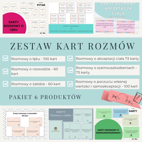 Zestaw kart rozmów – pakiet sześciu produktów