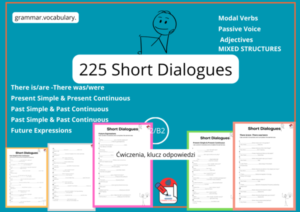 225 SHORT DIALOGUES- Krótkie Dialogi -Egzamin E8