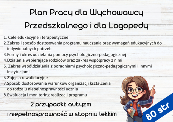 Plan Pracy dla Wychowawcy Przedszkolnego i dla Logopedy - przykłady i inspiracje