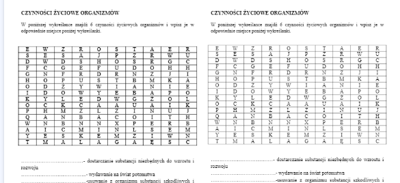 Czynności życiowe organizmów