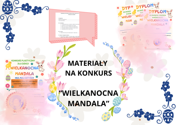 Konkurs  WIELKANOCNA MANDALA - Regulamin, plakat, dyplomy - materiały na konkurs