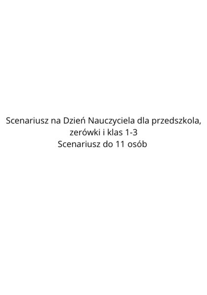 SCENARIUSZ DZIEŃ NAUCZYCIELA