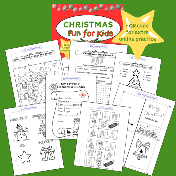 Christmas Fun For Kids - karty pracy do kopiowania + online practice