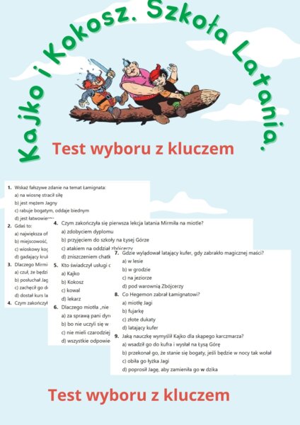 Kajko i Kokosz. Sprawdzian z treści