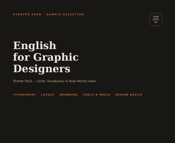 English for Graphic Designers B1 Starter Pack - angielski dla grafików B1 pakiet startowy