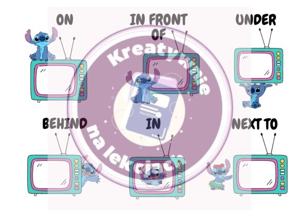 Prepositions of Place – zestaw kart pracy z bohaterem Stitch