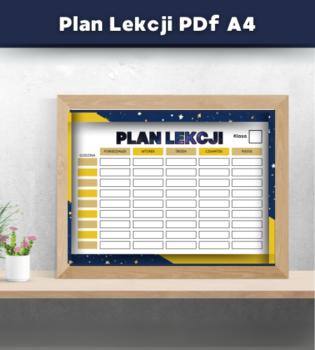Uroczy Plan Lekcji w formacie A4 – plik PDF