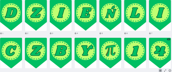 Napis - 14 marca Dzień liczby pi