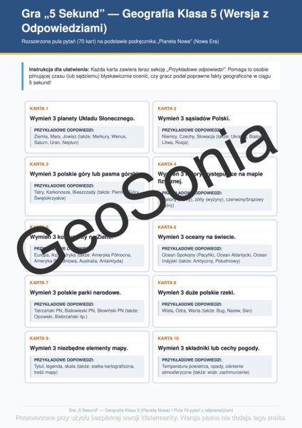 Geograficzne 5 sekund klasa 5