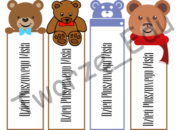 Zakładki Dzień Pluszowego Misia