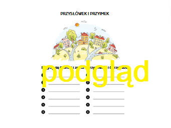 Przysłówek i przyimek - karta pracy