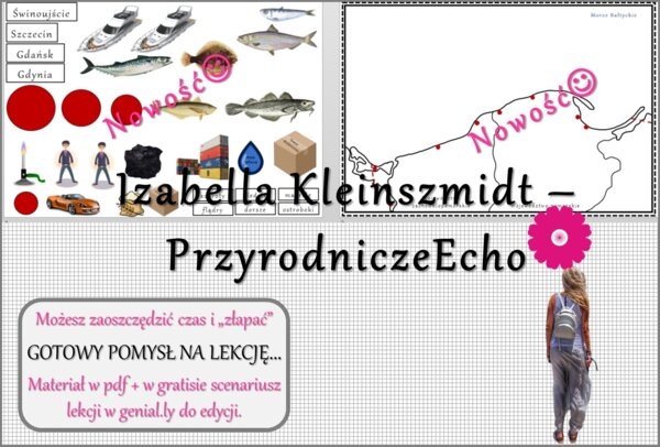 Pomysł na lekcję/karta pracy/stacje zadaniowe/notatki/ materiał do lekcji do tematu „Gospodarka morska” w pdf. W gratisie niekomercyjny scenariusz lekcji/pomysł na lekcję w programie genial.ly do edycji. Geografia 7. Dział „Rolnictwo i przemysł Polski”.