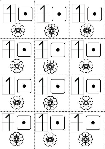 Cyfry 0-9- wklejki do zeszytu