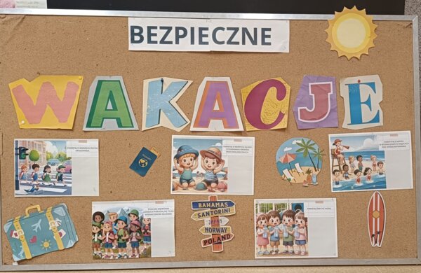 Gazetka "Bezpieczne wakacje" i kolorowanka XXl oraz A4