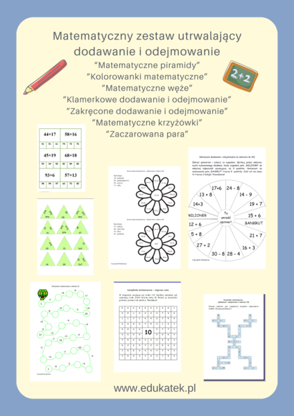 Zestaw 1 – gry i zabawy utrwalające dodawanie i odejmowanie