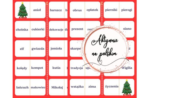 Świąteczne domino - kolejność alfabetyczna