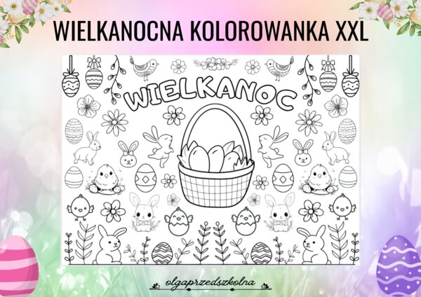 Wielkanocna kolorowanka XXL