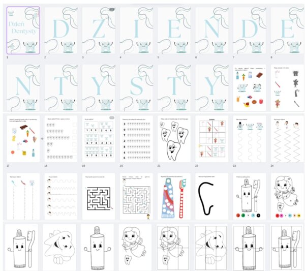 Dzień Dentysty - Girlanda+ zadania 40 STRON!