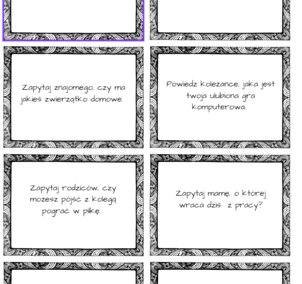 Reakcje językowe 64 karty - języki obce/ język angielski, język niemiecki, język hiszpański, język rosyjski...