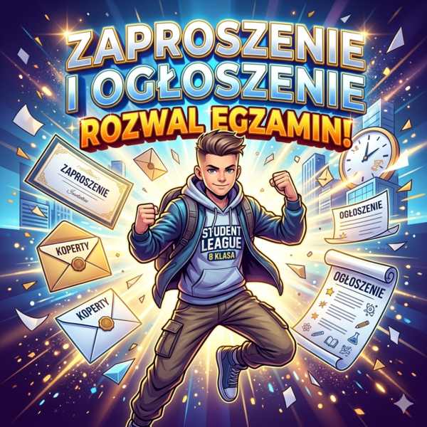 Zaproszenie i Ogłoszenie - ćwiczenia form wypowiedzi na egzamin ósmoklasisty