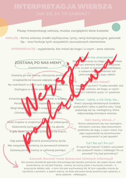 INTERPRETACJA WIERSZA: Infografika
