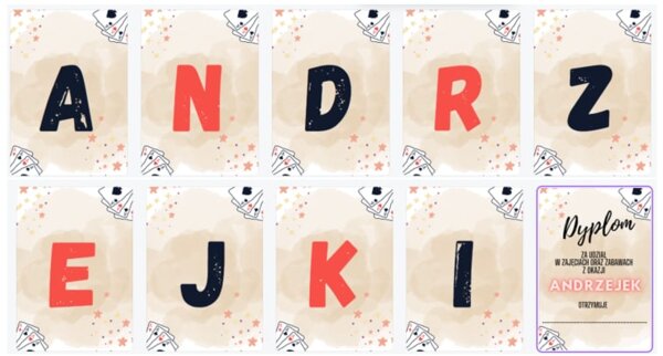 Andrzejki - GRILANDA DYPLOM
