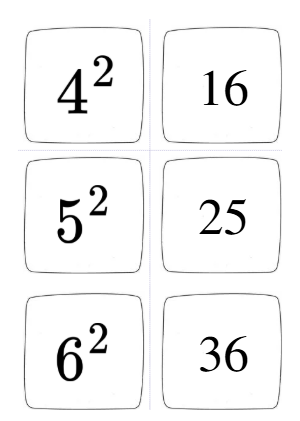 Gra Memory - kwadraty liczb