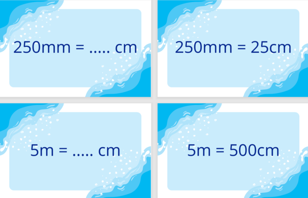 100 fiszek z zamiany jednostek długości - do samodzielnego wydruku