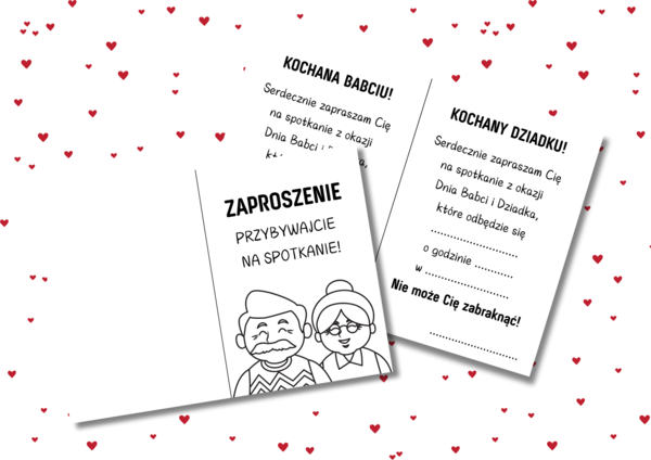 Zaproszenia Dzień Babci I Dziadka