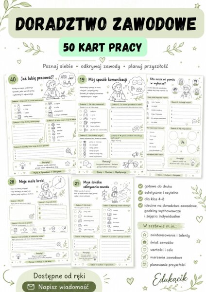 DORADZTWO ZAWODOWE – 50 KART PRACY A4