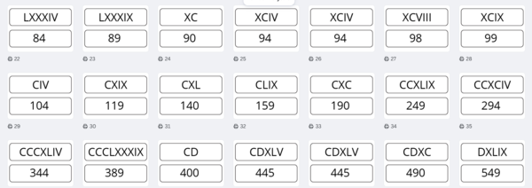 🪑 ZNAJDŹ SWÓJ STOLIK – LICZBY RZYMSKIE