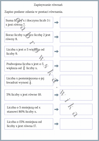 Zapisywanie równań