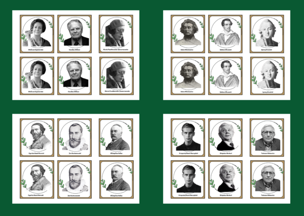 ŚWIATOWY DZIEŃ POEZJI - poeci – memory – 54 szt. – biblioteka - wersja 1